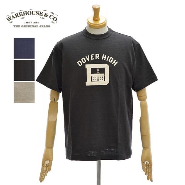 ウエアハウス Lot.4601 「DOVER HIGH」Tシャツ クルーネック 半袖 ノンウォッシュ...