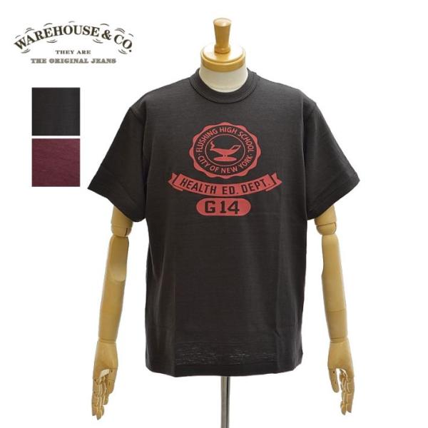 ウエアハウス Lot.4601 「FLUSHING」Tシャツ クルーネック 半袖 ノンウォッシュ メ...