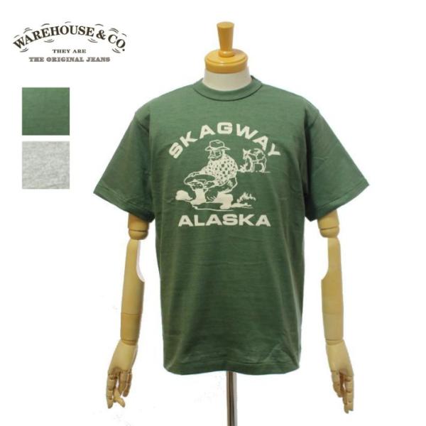 ウエアハウス Lot.4601「SKAGWAY」Tシャツ クルーネック 半袖 ノンウォッシュ メンズ...