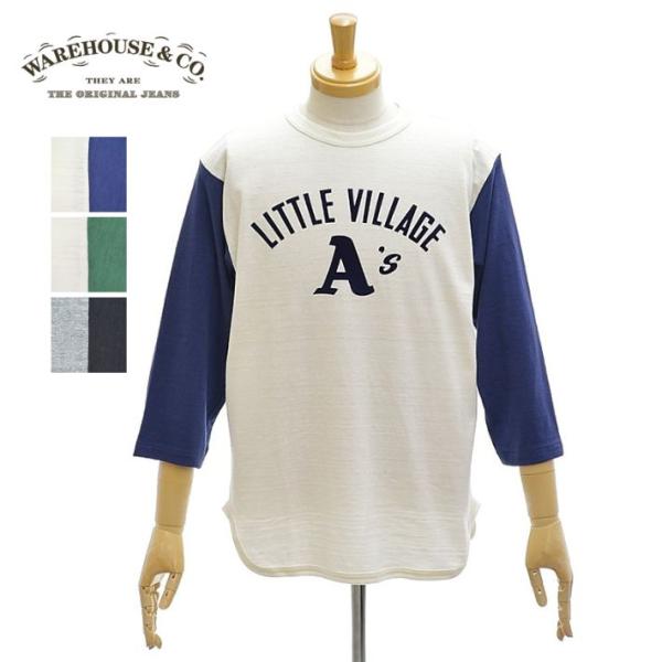 ウエアハウス Lot 4800「LITTLE VILLAGE」7分袖 ベースボールTシャツ メンズ ...