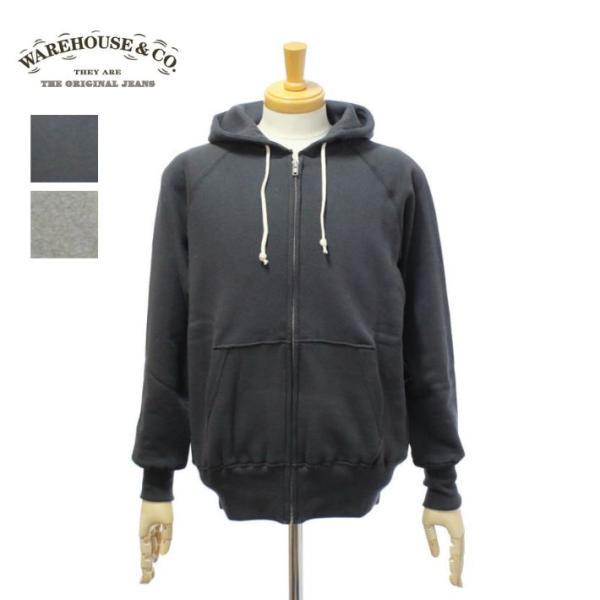 ウエアハウス Lot 496 無地  ラグランフリーダム フルジップ フードスウェット パーカー メ...