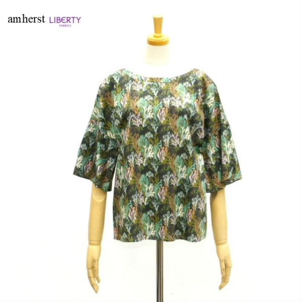 アムハースト HH1721015 リバティ コーラル・カモ プルオーバー ブラウス 5分袖 レディー...