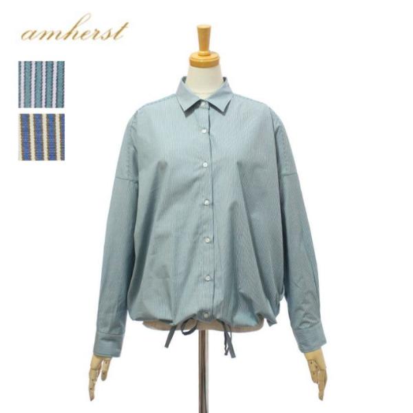 アムハースト HN2531009 100/2 コットンポプリンストライプ ドロストオーバーシャツ レ...