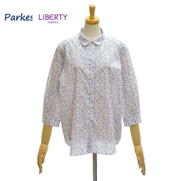 パークス PH2521027 リバティ 角襟 7分袖レギュラーシャツ レディース Parkes LI...