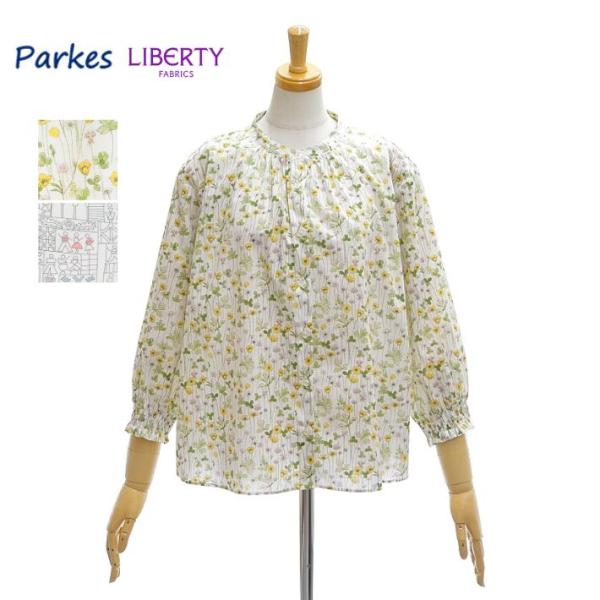 パークス PH2521029 リバティ シャーリング 袖ふんわり ブラウス レディース Parkes...