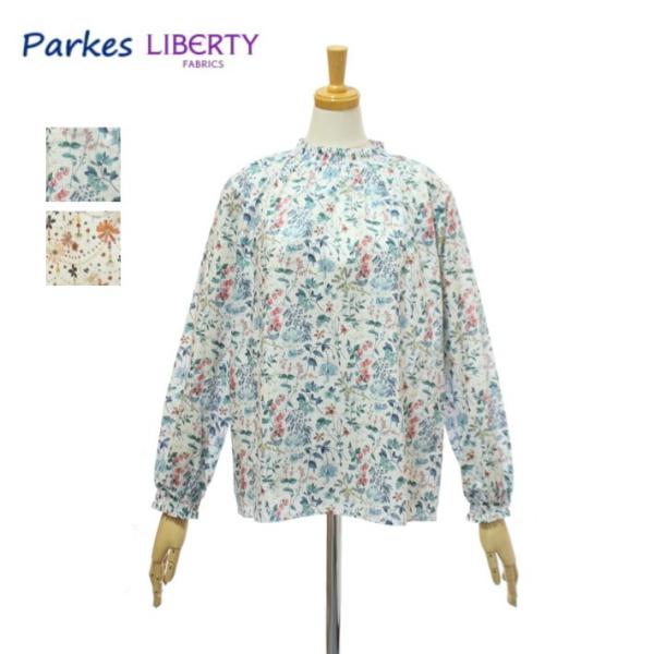パークス PN2432026 リバティ シャーリング プルオーバーブラウス シャツ レディース Pa...
