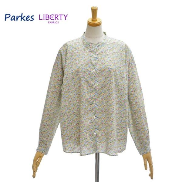 パークス PN2433018 リバティ スタンドカラー ビッグシャツ ブラウス レディース Park...
