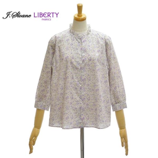 ジェイスローアン SH2521026 リバティ 7分袖 フリルカラー ブラウス  レディース  J・...