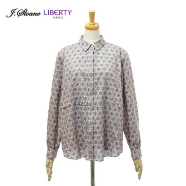 ジェイスローアン SN2533018 リバティ 長袖 身頃切り替えシャツ ブラウス  レディース  ...