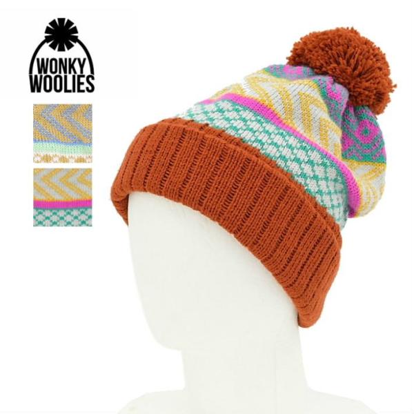ウォンキーウーリース WOONKY ニットキャップ ボンボン付き ニット帽 ニットキャップ レディー...