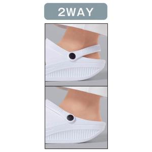 ナースシューズ 白 黒 疲れにくい 船底 サン...の詳細画像3