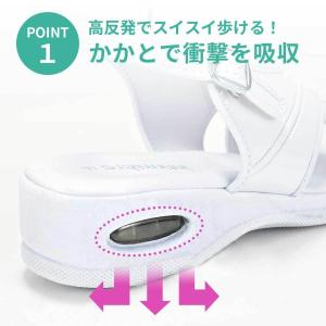 ナースサンダル ナースシューズ 白 黒 疲れに...の詳細画像5