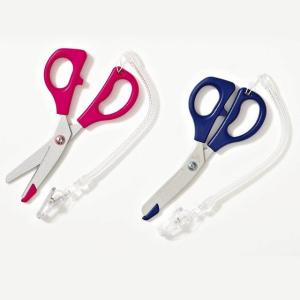 ナース ナースグッズ 小物 グッズ はさみ 看護 医療 日本製バンジーストラップ付フッ素加工ハサミ(ギザ刃付)