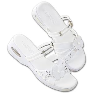 【今なら34％OFF】ナースシューズ 衝撃吸収 疲れにくい 安い  黒 白 医療 看護 介護　フラワークロスパンチング２ＷＡＹ軽量エアーサンダル_TB