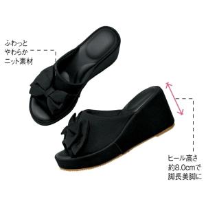 ナースサンダル 疲れにくい 黒 厚底 美脚 ヒ...の詳細画像1