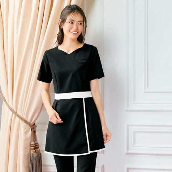 エステ ユニフォーム 制服 スクラブ 白衣 看護師 アンファミエ　ビューティウェア・フルプロテクト加...