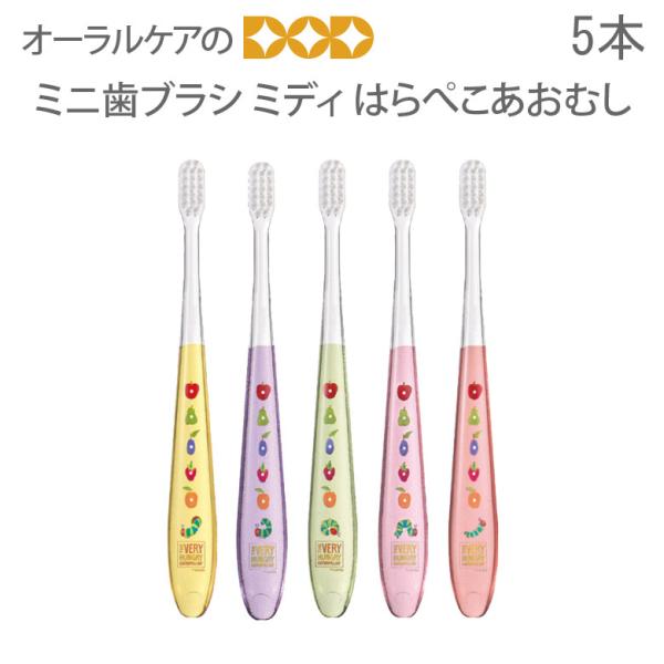 歯ブラシ Ciミニ歯ブラシ ミディ はらぺこあおむし M ふつう 5本 キャラクター大好き メール便...