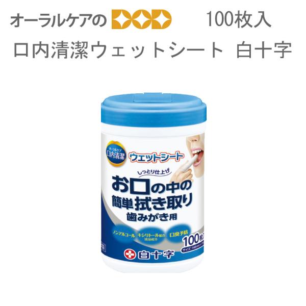 1個 口内清潔ウェットシート 白十字 100枚入り 本体 防災 災害 非常用 メール便不可