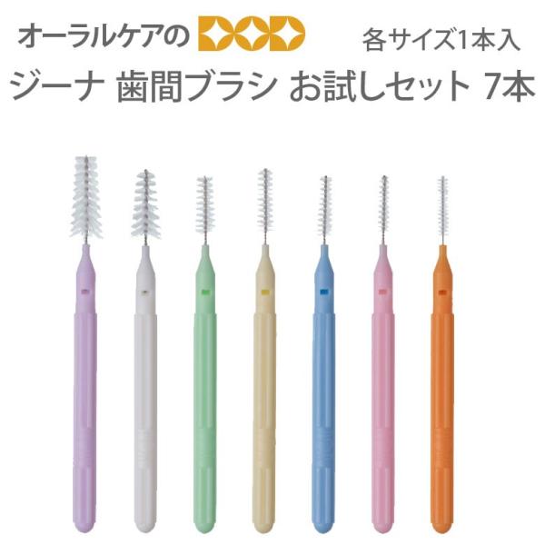 PDR ジーナ 歯間ブラシ お試しセット 各サイズ1本入 7本セット メール便可 60セットまで 即...