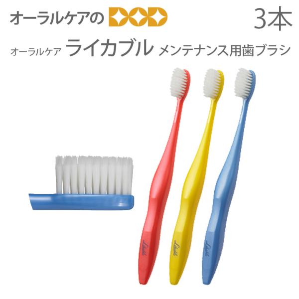 9/11-13限定3%OFFクーポン！歯ブラシ オーラルケア ライカブル メンテナンス用 3本セット...
