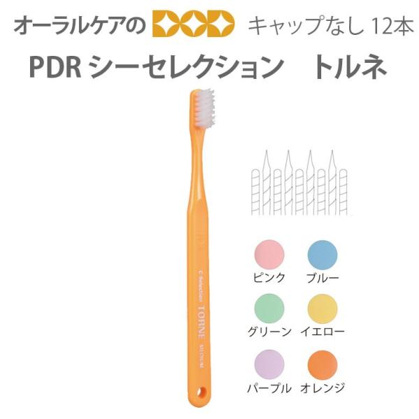 歯ブラシ PDR シーセレクション トルネ キャップなし 12本 アソート6色 メール便可 3セット...