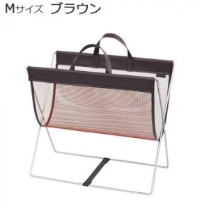 日本製 SAKI(サキ) セルフワゴン メッシュ×レザー調PVC Mサイズ R-358 ブラウン