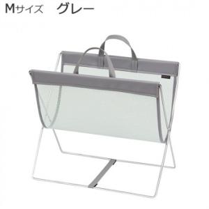 日本製 SAKI(サキ) セルフワゴン メッシュ×レザー調PVC Mサイズ R-358 グレー