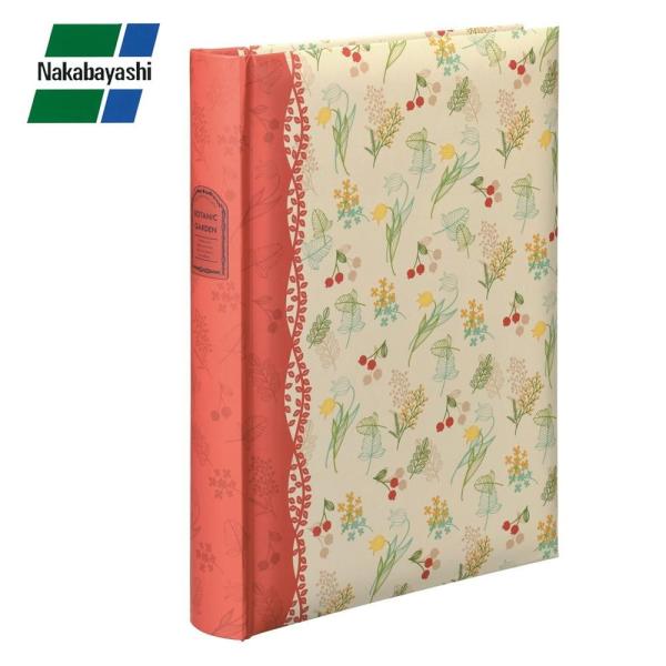 ナカバヤシ 背丸ブック式ポケットアルバム ボタニックガーデン 3段ポケット L判 240枚収納 レッ...