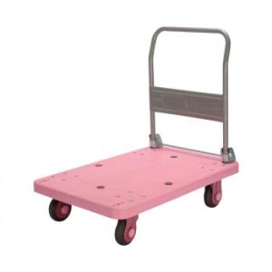静音台車　ハンドル折りたたみ式　最大積載量300kg　PLA300-DX　ピンク