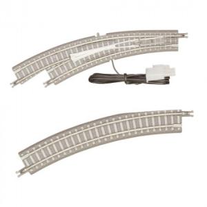 PCトラック 電動・手動カーブポイントレール R195-220 30度左分岐 R057