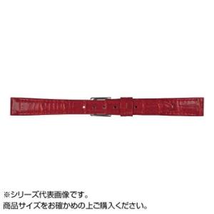 MIMOSA(ミモザ) 時計バンド P型押ワニ 10mm レッド (美錠:銀) CP-R10