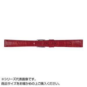MIMOSA(ミモザ) 時計バンド P型押ワニ 15mm レッド (美錠:銀) CP-R15
