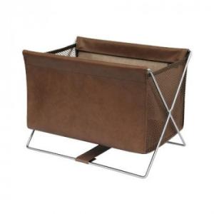 日本製 SAKI(サキ) ミニサイドワゴン合皮×メッシュ ブラウン R-365