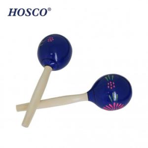 HOSCO(ホスコ)　パーカッション  ウッドマラカス　丸型9.5×31.5cm　ブルー  HP-M...
