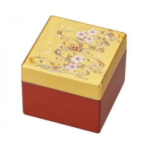 まえじゅう漆器 姫小箱(鏡付) 桜川 4R-604