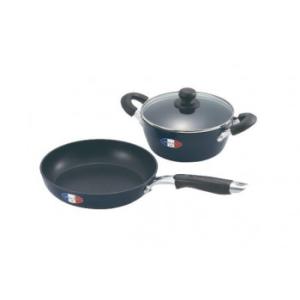 「ジャンヌ・エコール」両手鍋20cm＆フライパン24cmセット　JE-116R