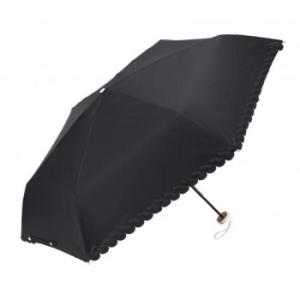 ネオミニ(R) UVブロック 折 51cm 折りたたみ傘 レーシーチューリップ ブラック