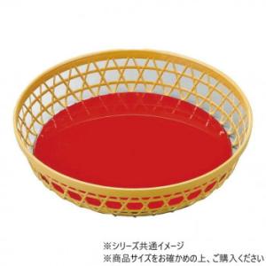 8寸竹丸篭　クリーム内朱　51301270