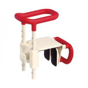 安寿 高さ調節付浴槽手すり UST-165W 536-610 レッド 241694 S0432