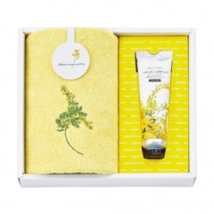 ミアミモザ ウォッシュタオル＆ハンドクリームセット クリーム MMC10250C 4077-019