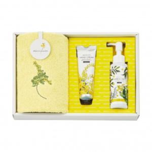 ミアミモザ ウォッシュタオル＆コスメセット クリーム MMC10451C 4077-083