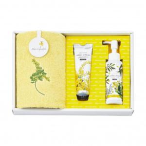 ミアミモザ フェイスタオル＆コスメセット クリーム MMC10500C 4077-095