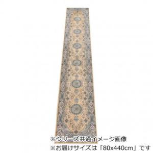 ロイヤル ベルギー製モケット織り 廊下敷 ベージュ 80x440cm R1487644BE