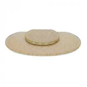 ホワイトガラスステージ サークルカット(ジャガード織) かのん/クリーム 32P90000B4052