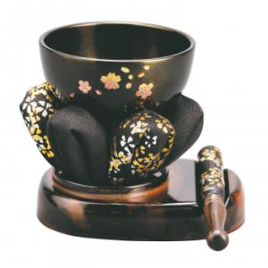 こだちりん台セット りんね(凛音) 桜彫 2.5寸 黒丹色 金銀桜 ブラック 594325607r0...