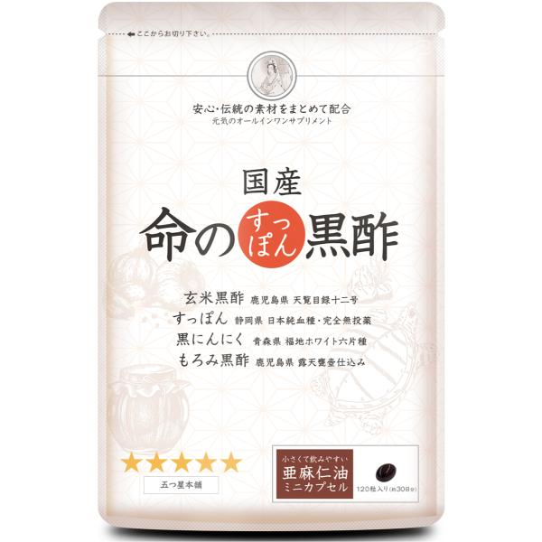 命のすっぽん黒酢 五つ星本舗 120粒 30日分 送料無料