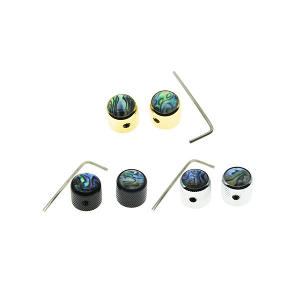 ギター ノブ 2個 セット シェル 貝 シルバー ゴールド ブラック コントロール ボリューム