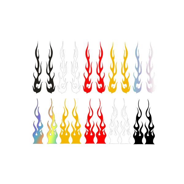 FIRE ファイヤー パターン ステッカー 左右セット バイク ヘルメット カスタム フレイム