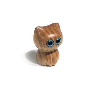 キャット 御神体 にゃんこ 猫 天然木 cat 守り神 招き猫 幸福 置物