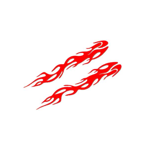 FIRE ファイア 左右セット ステッカー ファイヤー ストレイト 炎 バイク カウル カスタム